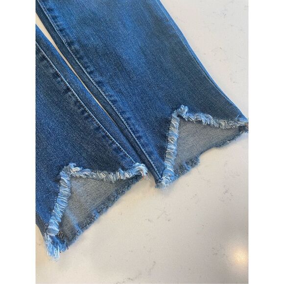Frame Le skinny triangle raw hem blue jeans size 28 - Picture 3 of 10